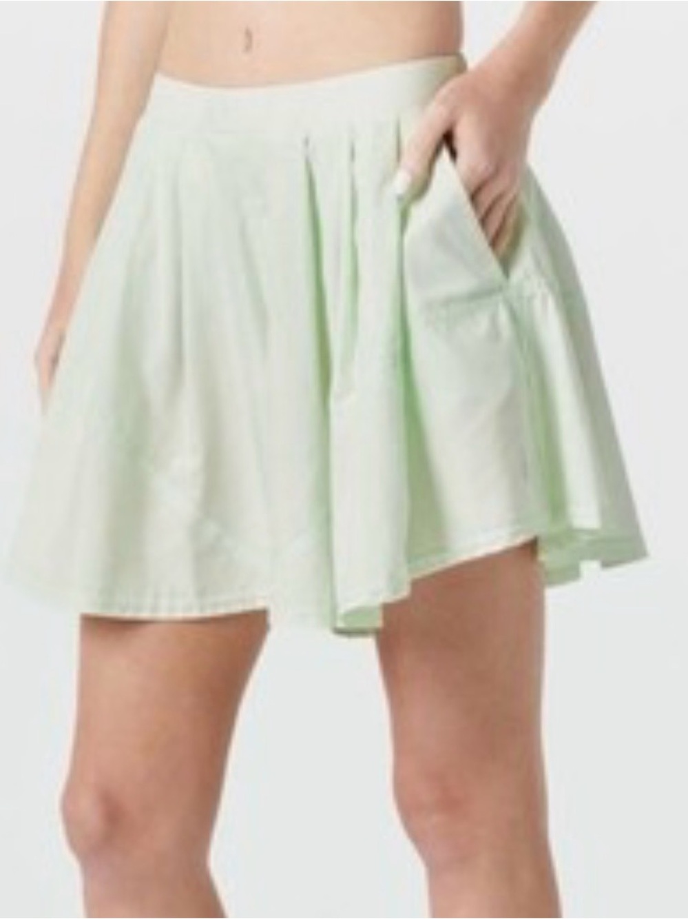 Free People Center Court Shorts High Rise  Aqua Glass Flowy Tennis Size S